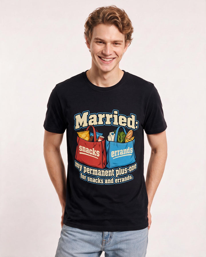 Couples Black T-Shirt for Men – Everyday Expression Graphic Tee product image 1