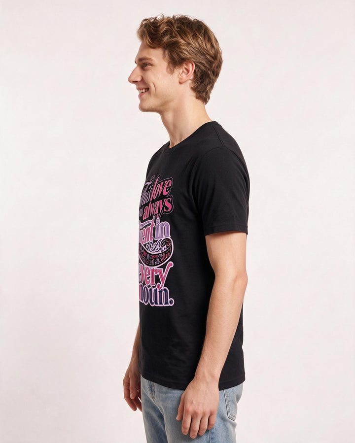 Pride Men's Black T-Shirt – This love was always fluent in every pronoun. product image 2