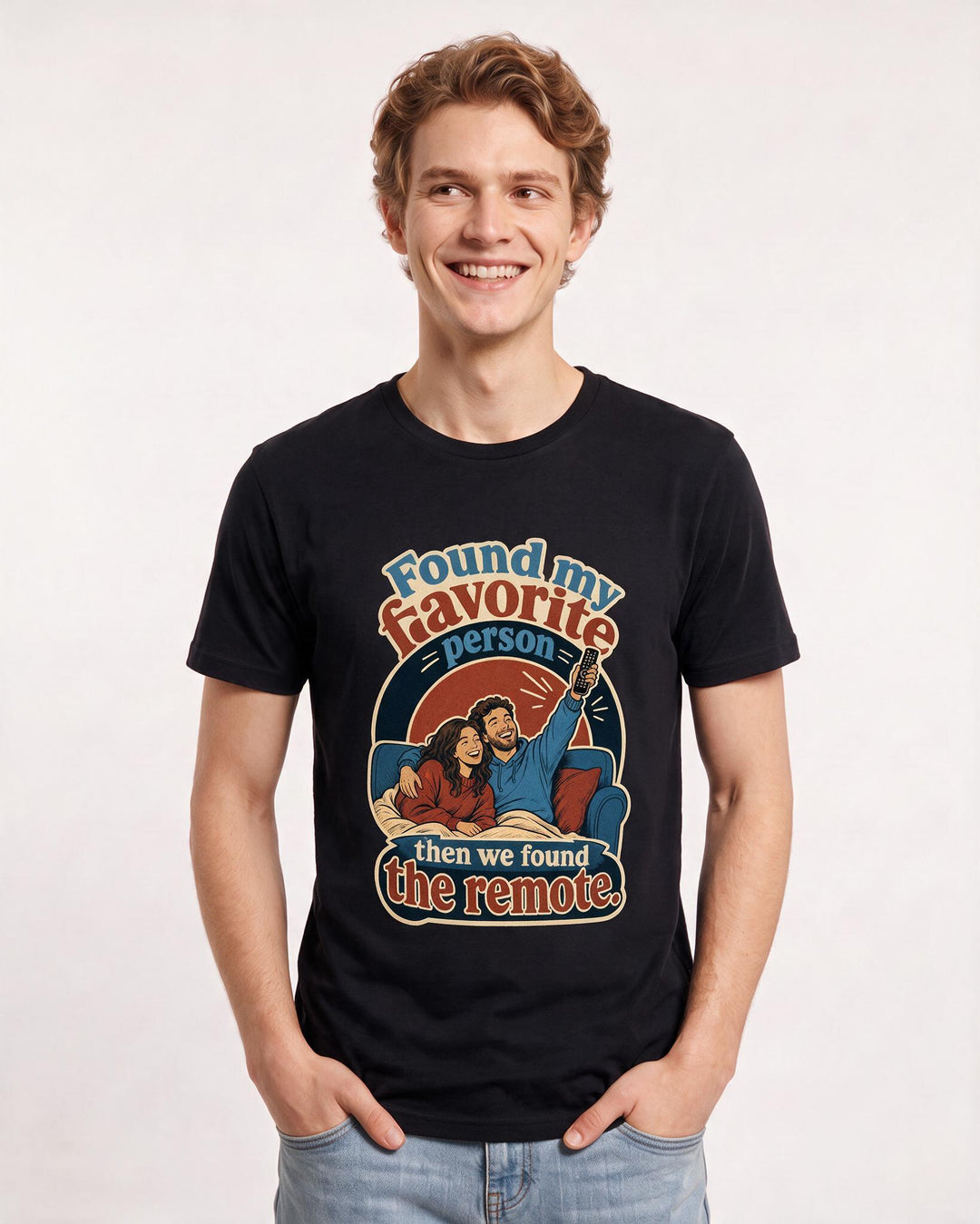 Couples Black T-Shirt for Men – Everyday Expression Graphic Tee product image 1