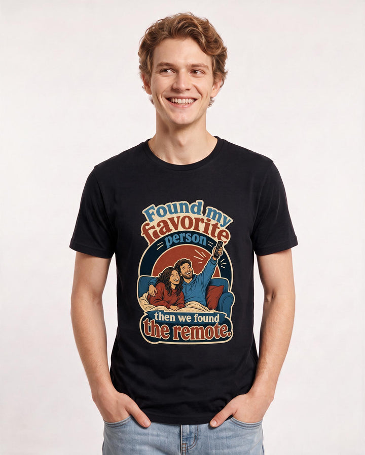Couples Black T-Shirt for Men – Everyday Expression Graphic Tee product image 1