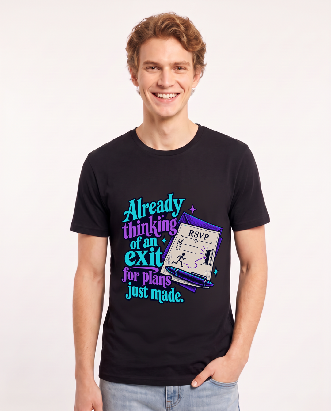 Meme Black T-Shirt for Men – Everyday Expression Graphic Tee product image 3