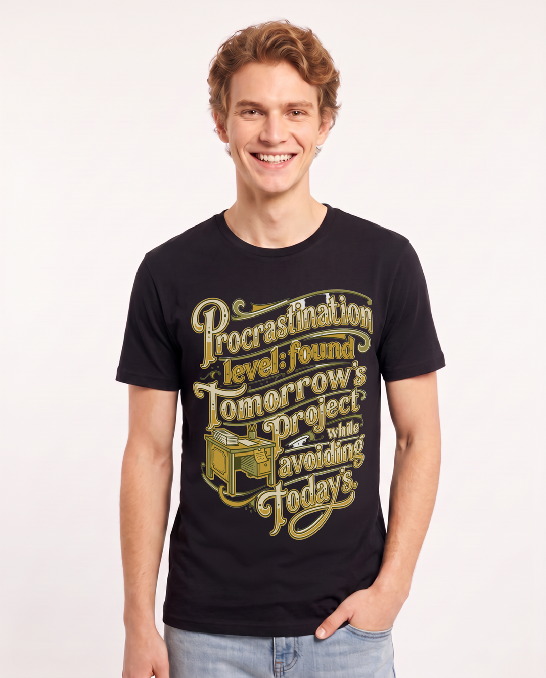 Meme Black T-Shirt for Men – Everyday Expression Graphic Tee product image 1