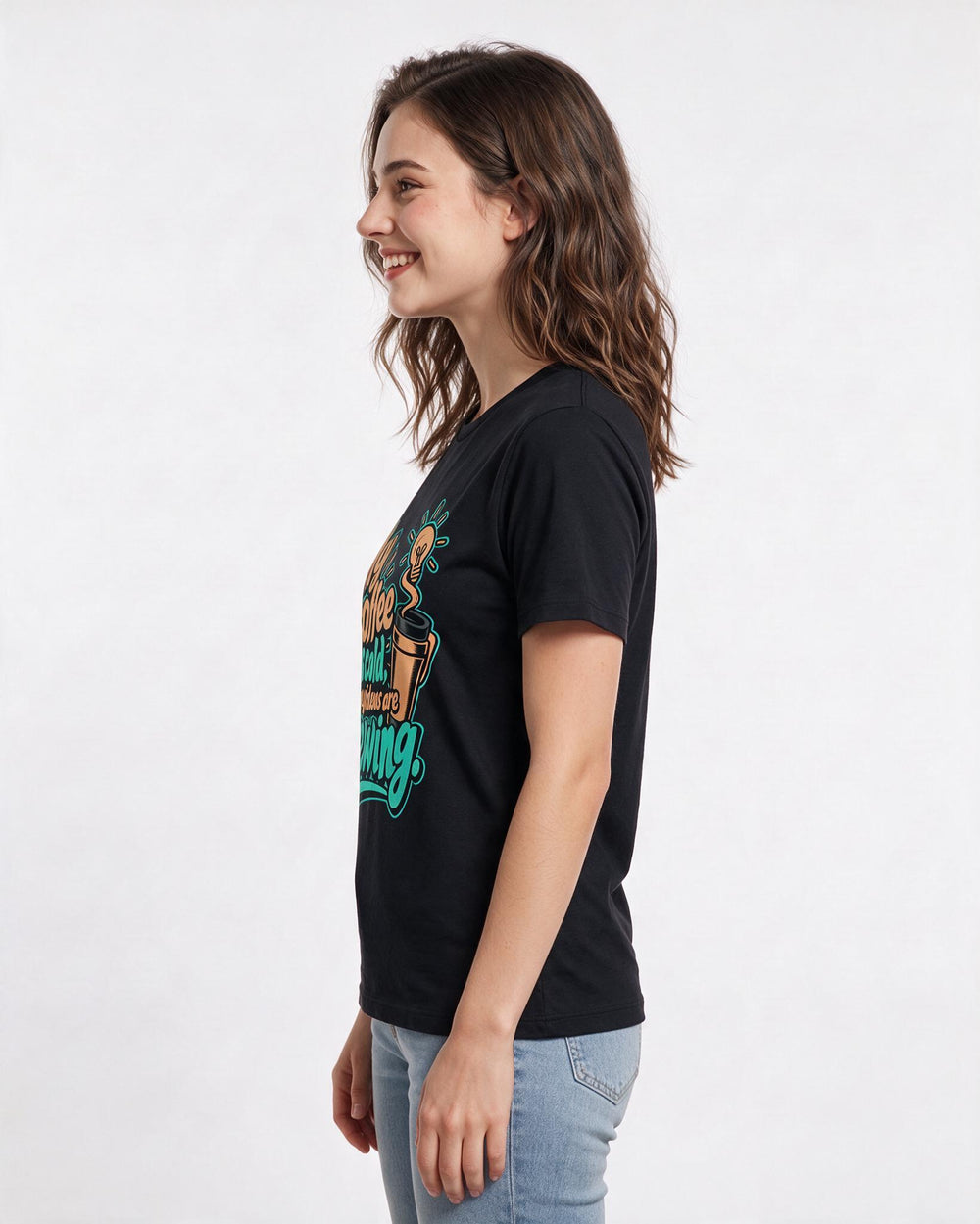Teacher Black T-Shirt for Women – Everyday Expression Graphic Tee product image 2