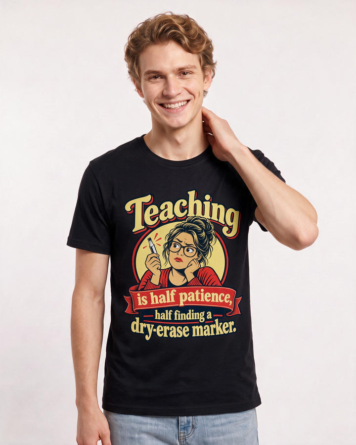 Teacher Black T-Shirt for Men – Everyday Expression Graphic Tee product image 1