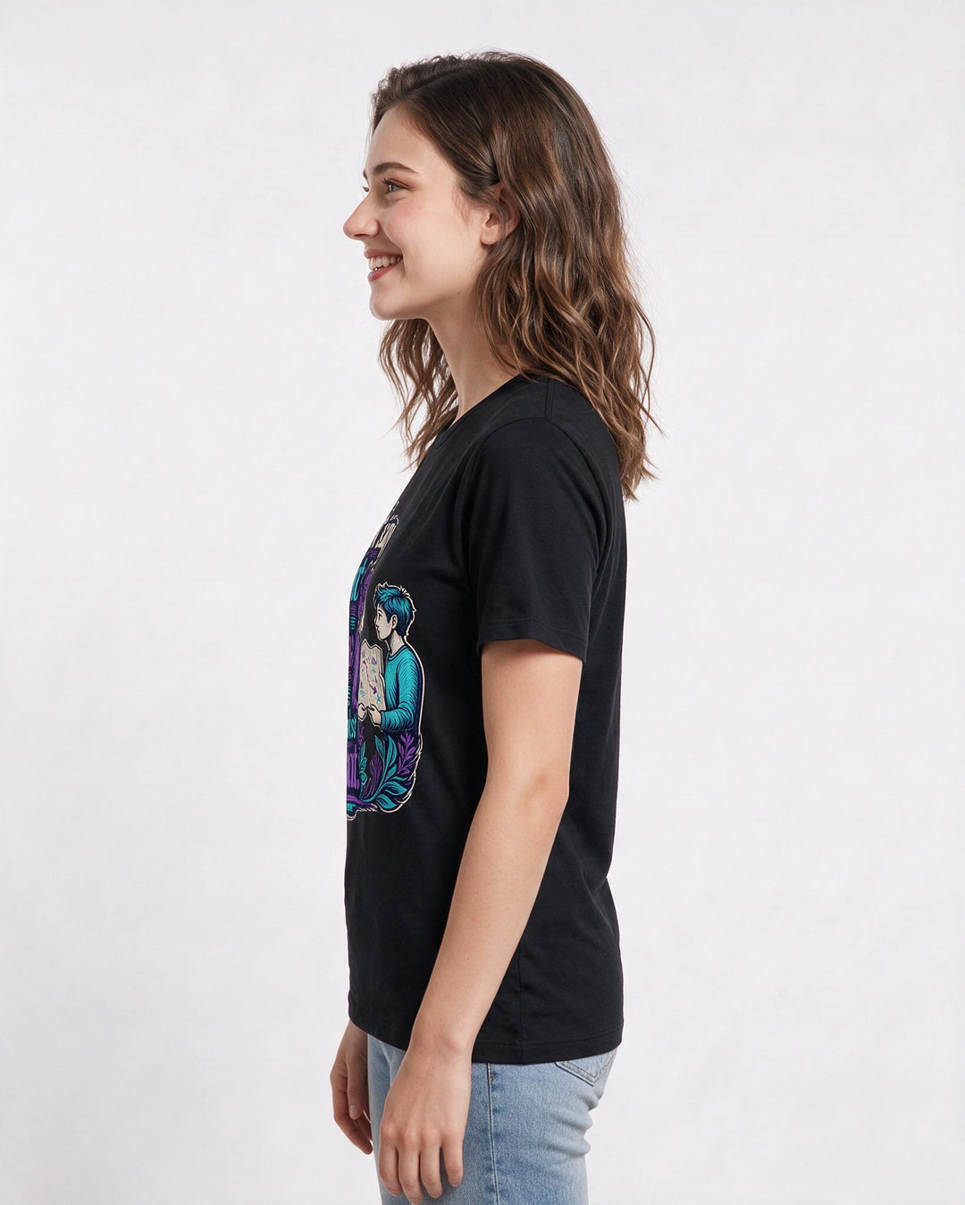 Neurodiversity Women's Black T-Shirt – Just say what you mean; it’s the kindest shortcut. product image 2