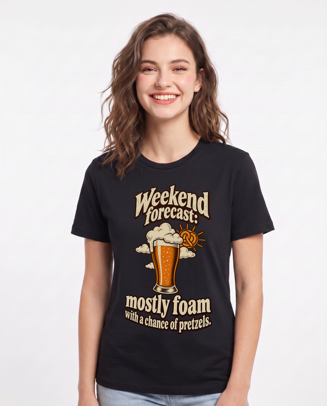 Beer Black T-Shirt for Women – Everyday Expression Graphic Tee product image 3