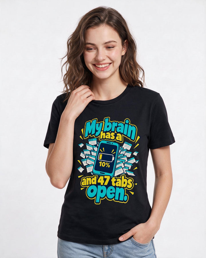 Meme Black T-Shirt for Women – Everyday Expression Graphic Tee product image 1