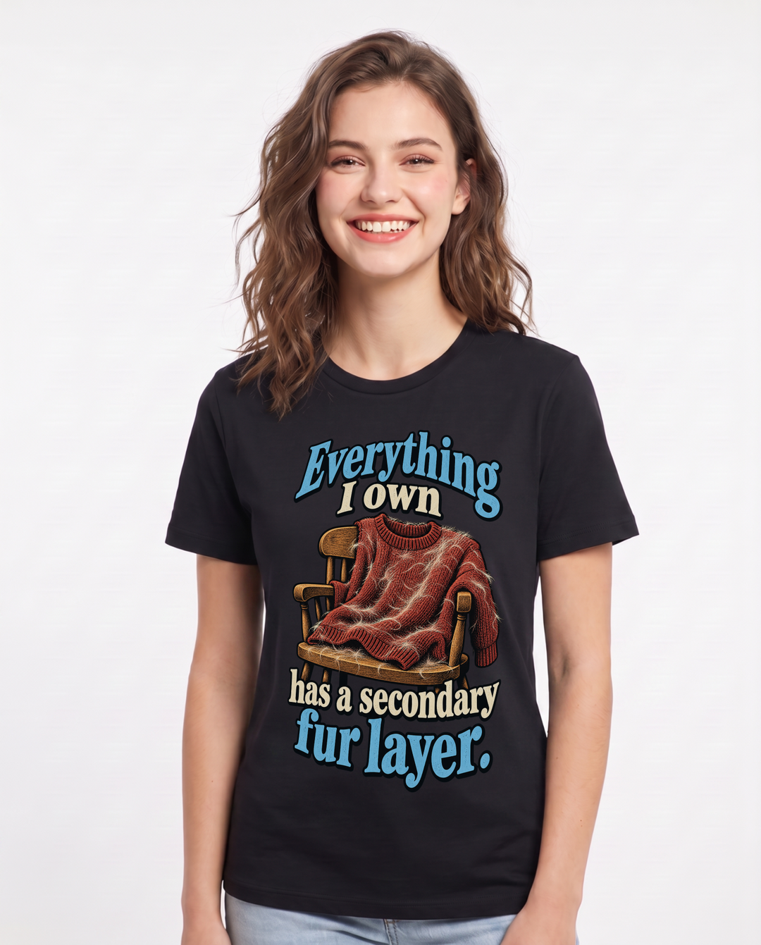 Cat Lover Black T-Shirt for Women – Everyday Expression Graphic Tee product image 3