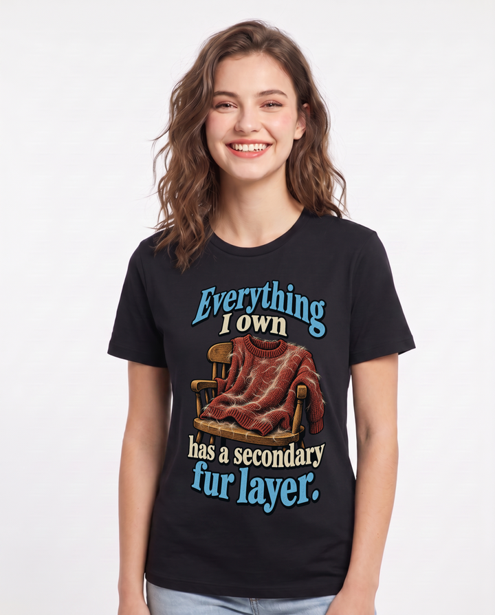 Cat Lover Black T-Shirt for Women – Everyday Expression Graphic Tee product image 3