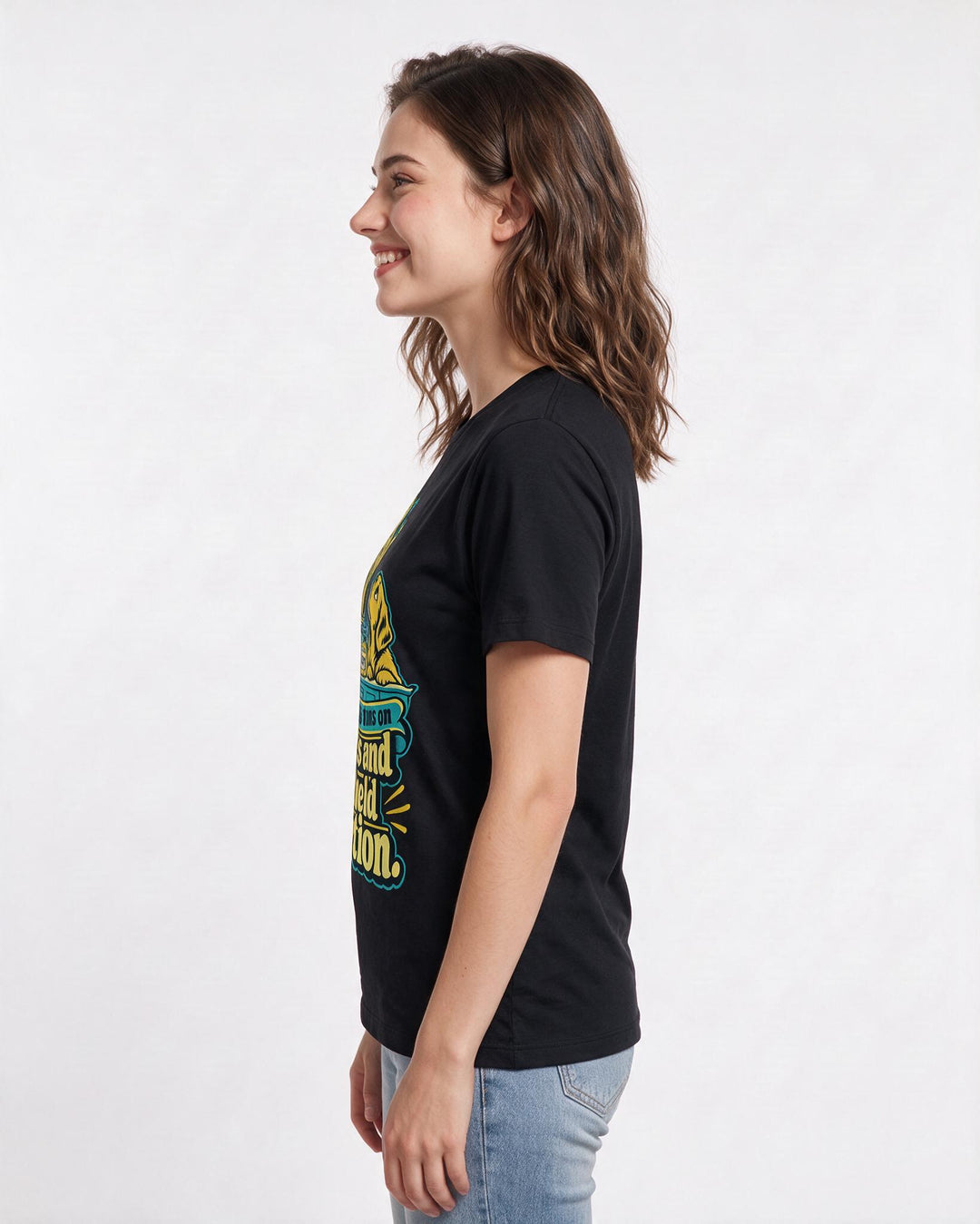 Cat Lover Black T-Shirt for Women – Everyday Expression Graphic Tee product image 2