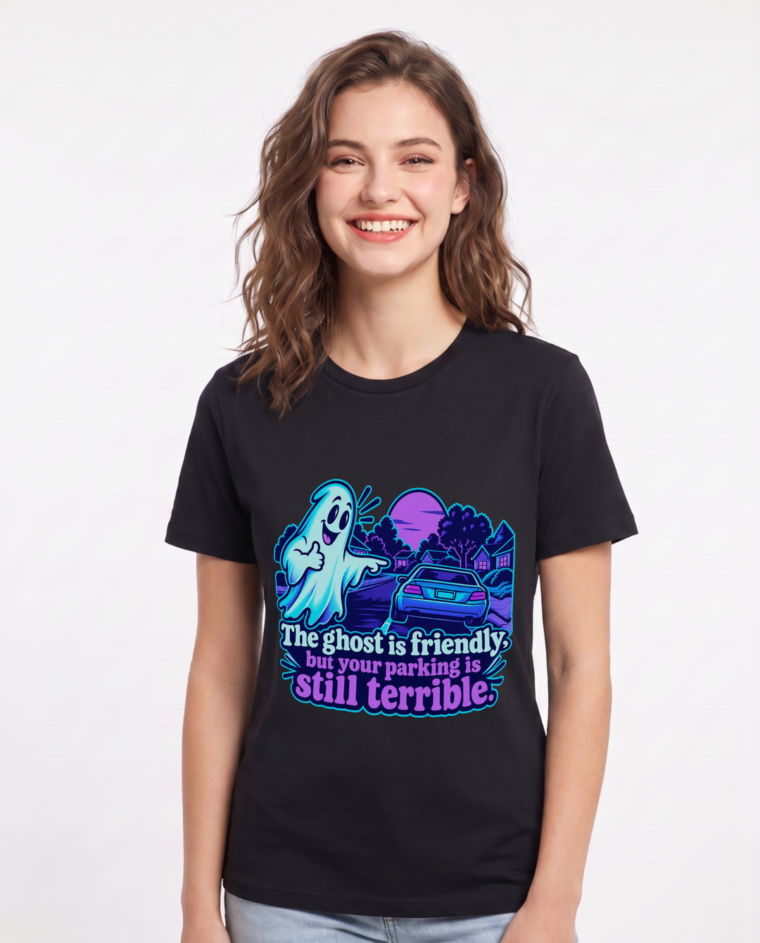Halloween Black T-Shirt for Women – Halloween Theme Graphic Tee product image 3