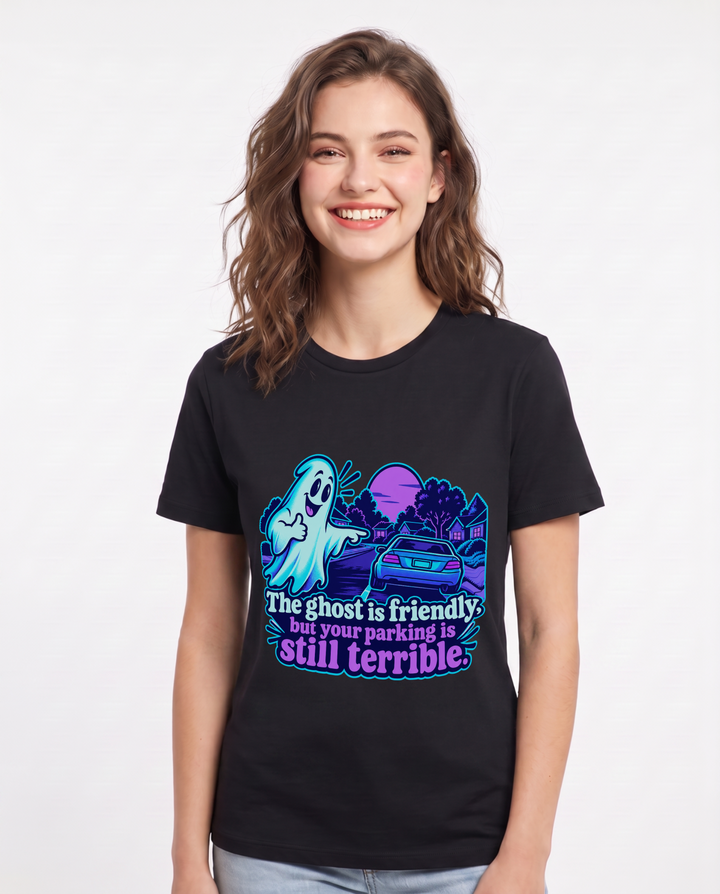 Halloween Black T-Shirt for Women – Halloween Theme Graphic Tee product image 3