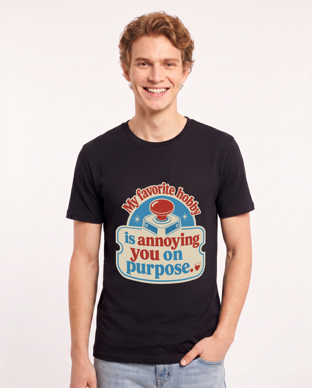 Couples Men's Black T-Shirt - My favorite hobby is annoying you on product image 1