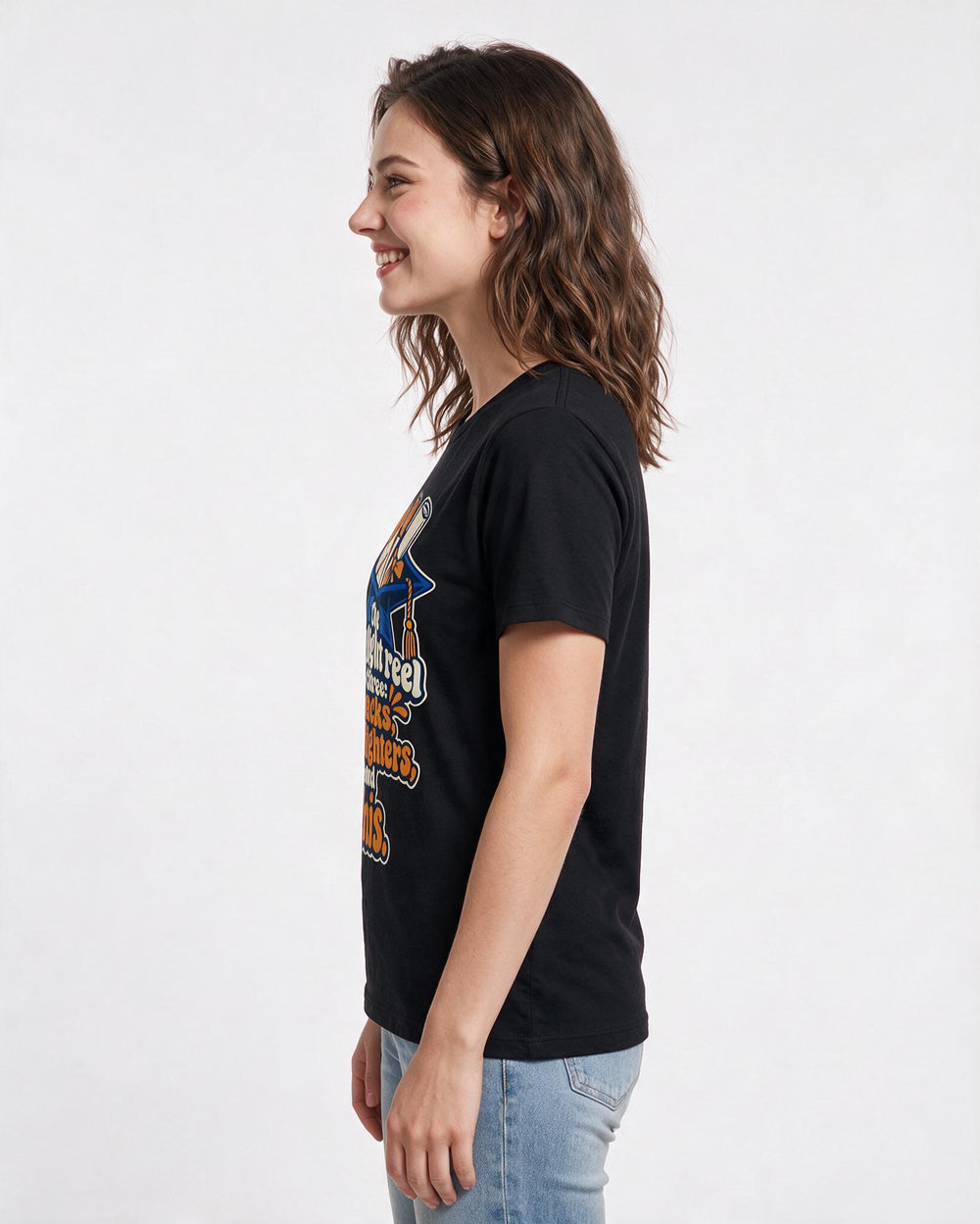 Graduation Black T-Shirt for Women – Everyday Expression Graphic Tee product image 2