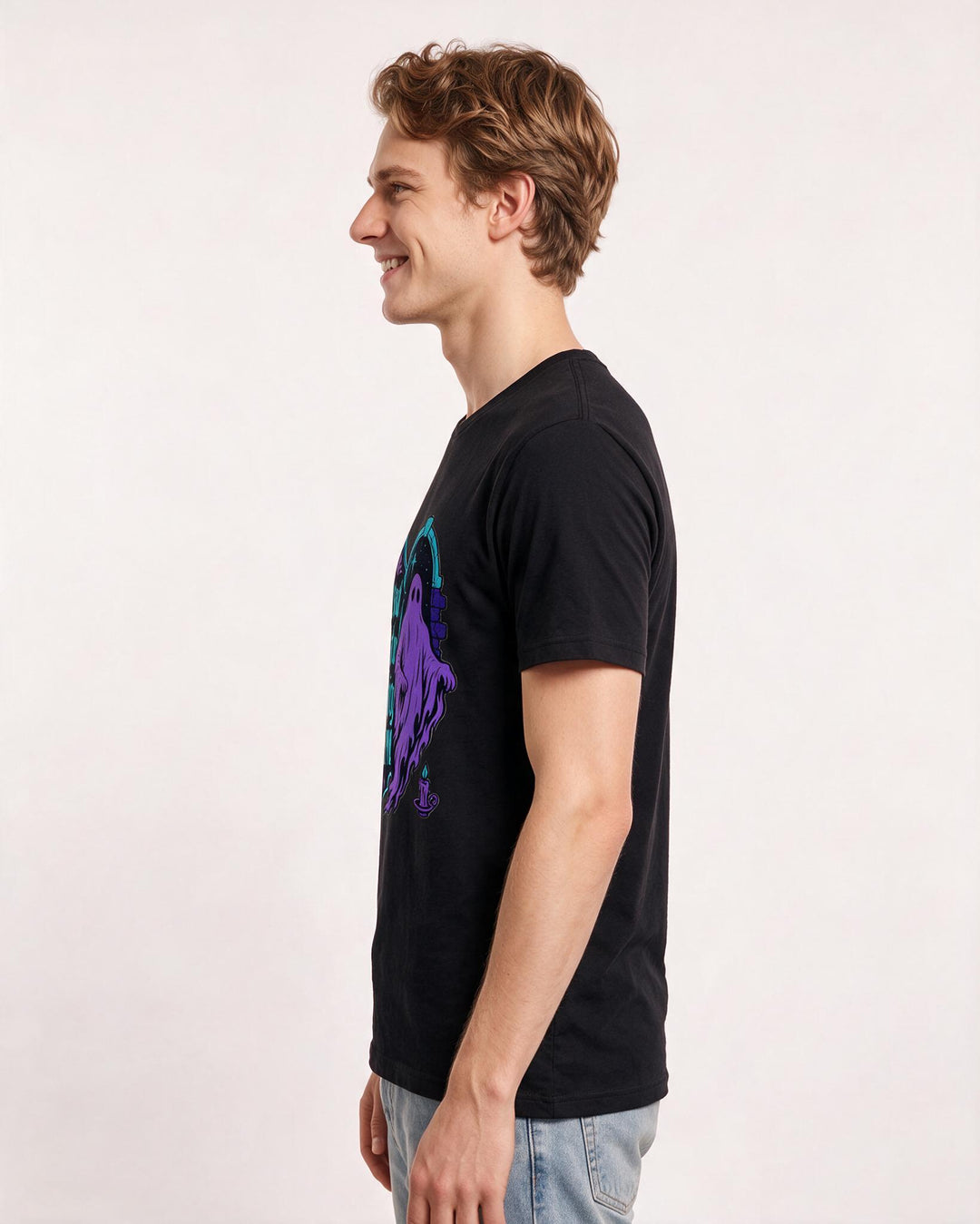 Halloween Men's Black T-Shirt - My soul left the building at 4:55 PM. product image 2