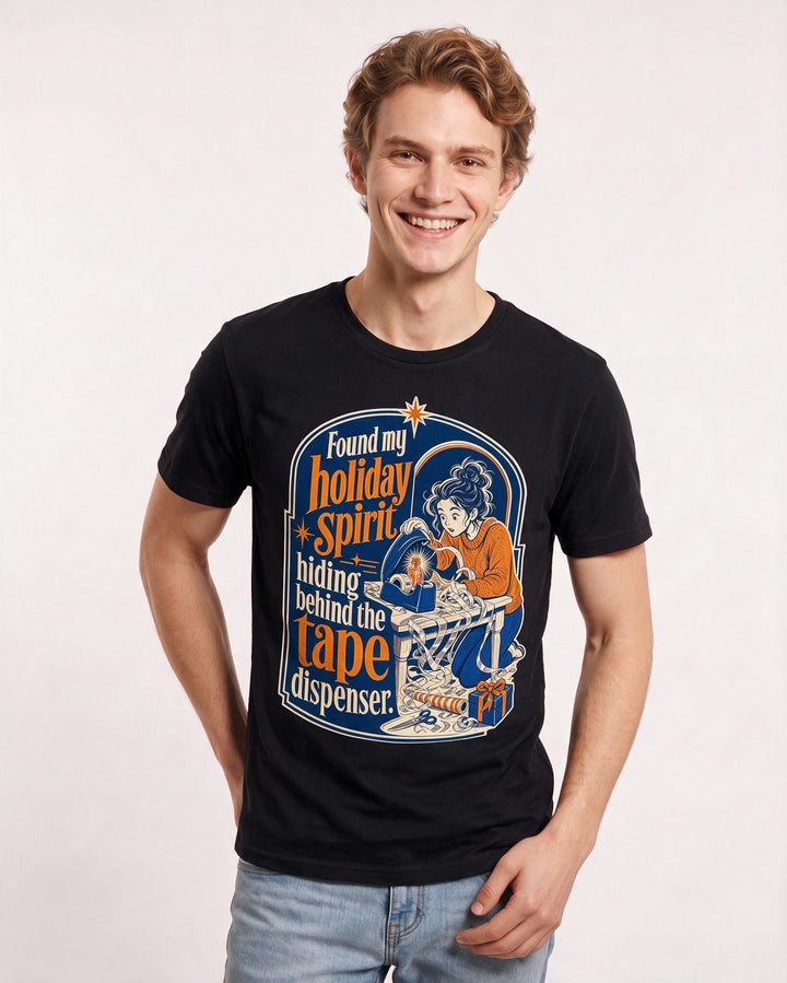 Christmas Black T-Shirt for Men – Holiday Theme Graphic Tee product image 3