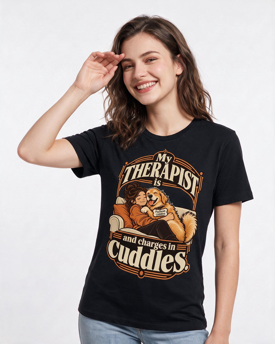 Pet Lover Black T-Shirt for Women – Everyday Expression Graphic Tee product image 1