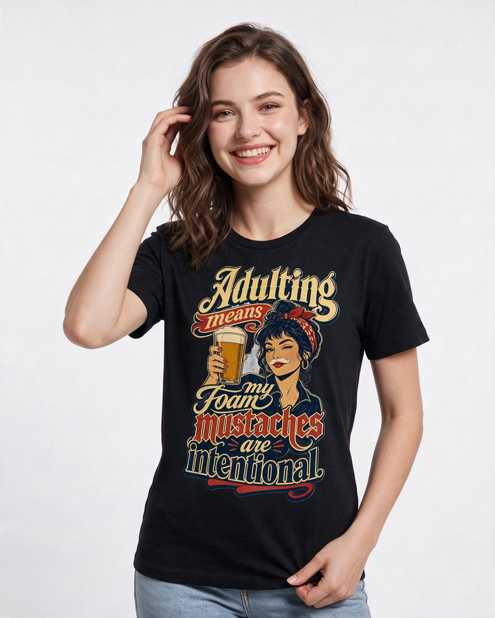 Beer Black T-Shirt for Women – Everyday Expression Graphic Tee product image 1