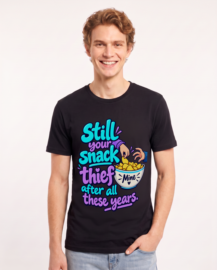 Couples Black T-Shirt for Men – Everyday Expression Graphic Tee product image 3