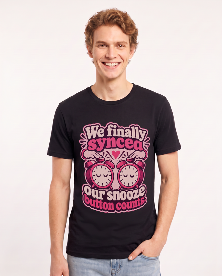Couples Black T-Shirt for Men – Everyday Expression Graphic Tee product image 3