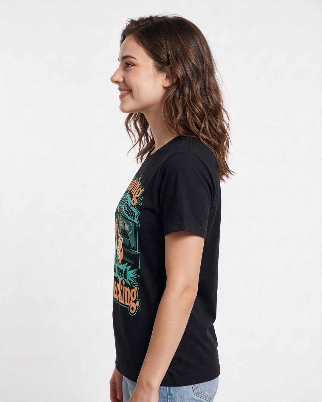 Political Statement Black T-Shirt for Women – Everyday Expression Graphic Tee product image 2