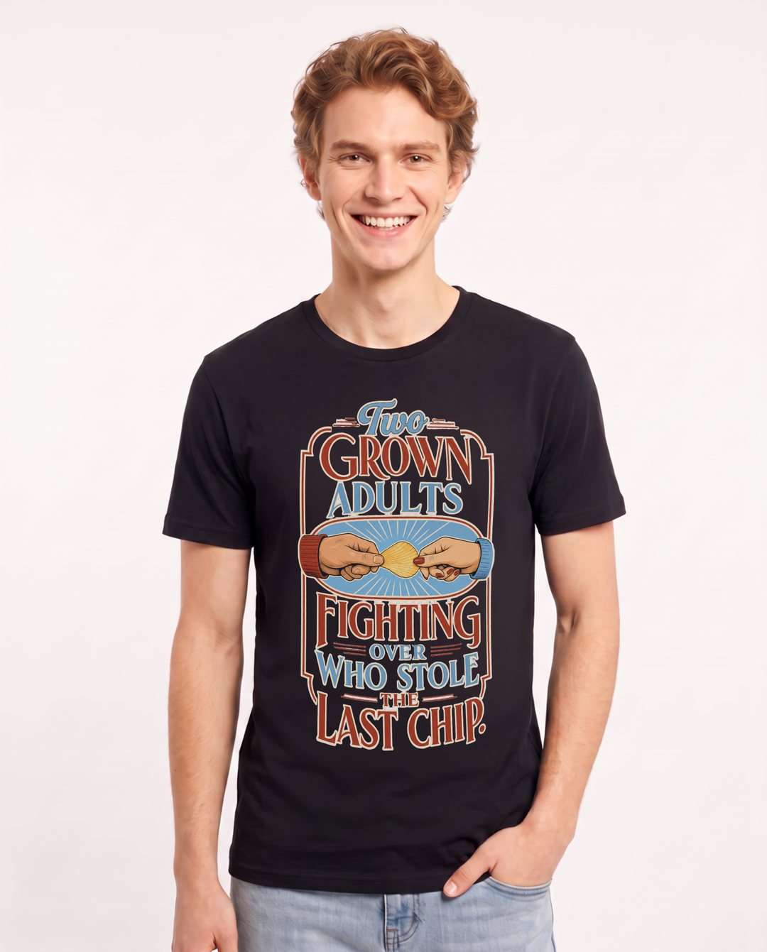 Couples Black T-Shirt for Men – Everyday Expression Graphic Tee product image 3