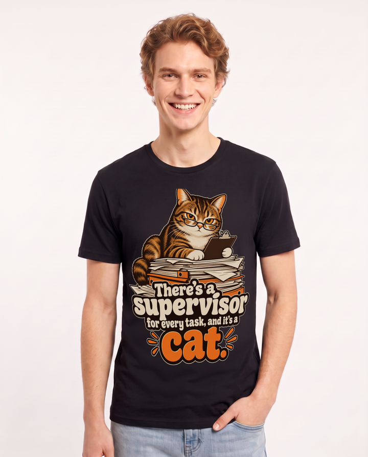 Cat Lover Black T-Shirt for Men – Everyday Expression Graphic Tee product image 3