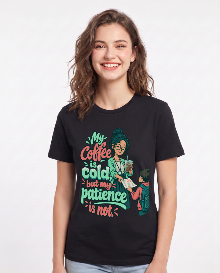 Teacher Black T-Shirt for Women – Everyday Expression Graphic Tee product image 3