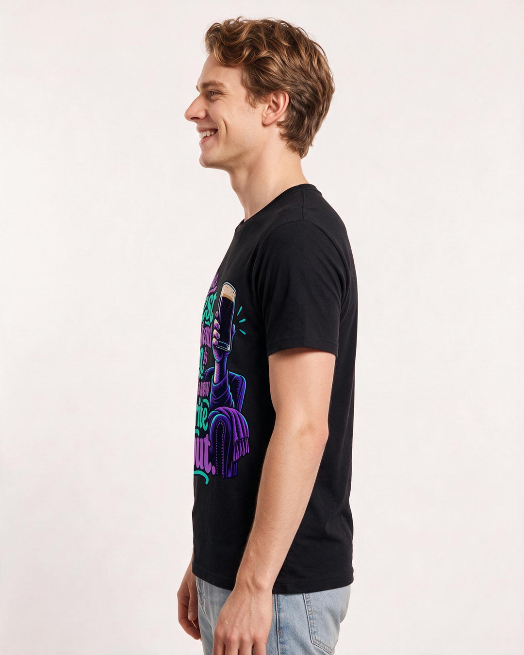 Beer Black T-Shirt for Men – Everyday Expression Graphic Tee product image 2