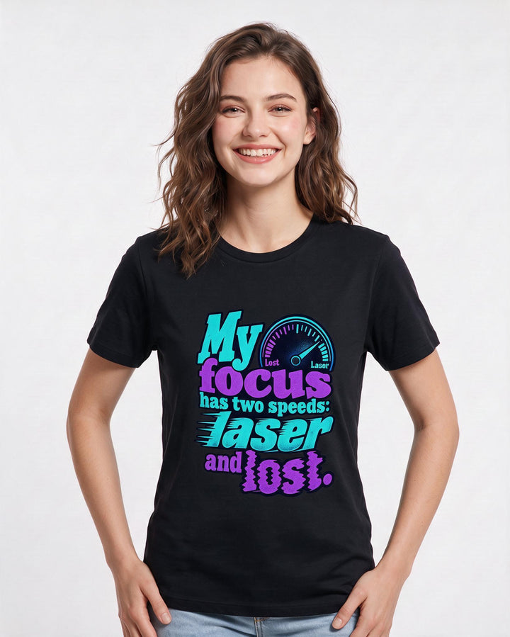 Neurodiversity Black T-Shirt for Women – Everyday Expression Graphic Tee product image 1