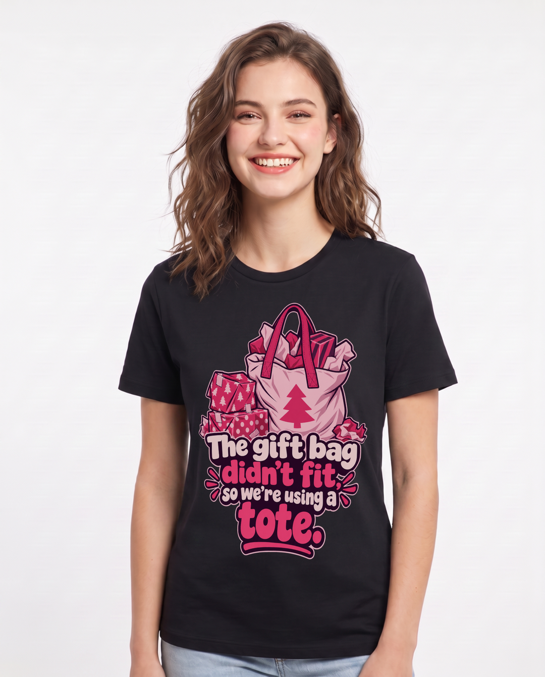 Christmas Black T-Shirt for Women – Holiday Theme Graphic Tee product image 3