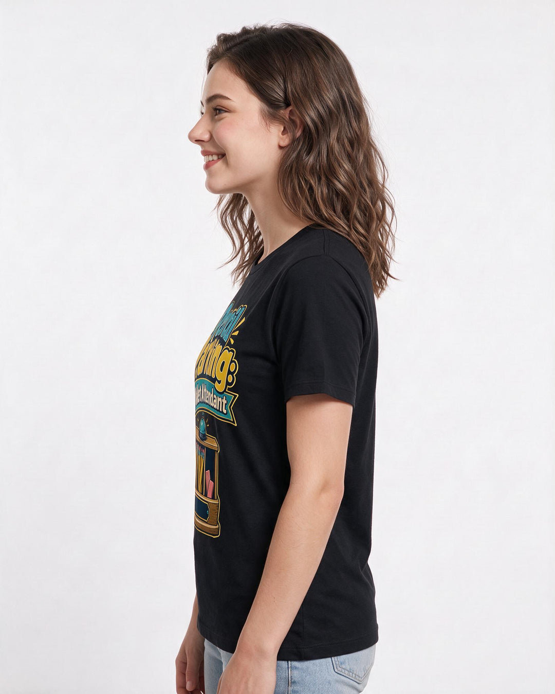 Funny Teacher Women's Black T-Shirt – Pencil Parking: Valet Attendant product image 2