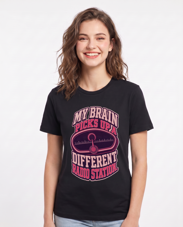Neurodiversity Black T-Shirt for Women – Everyday Expression Graphic Tee product image 1