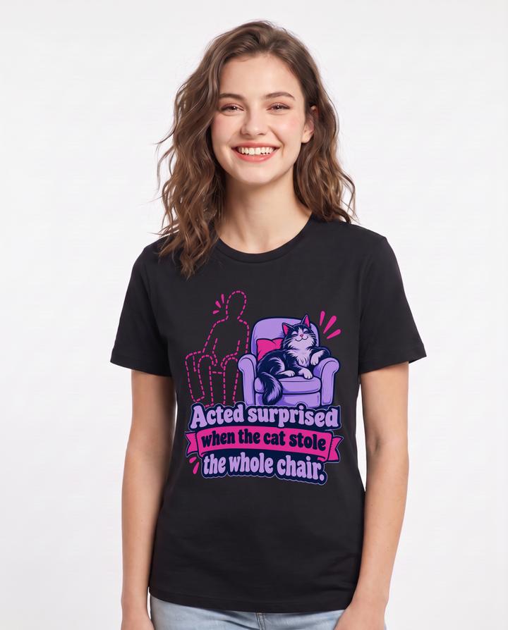 Cat Lover Black T-Shirt for Women – Everyday Expression Graphic Tee product image 3