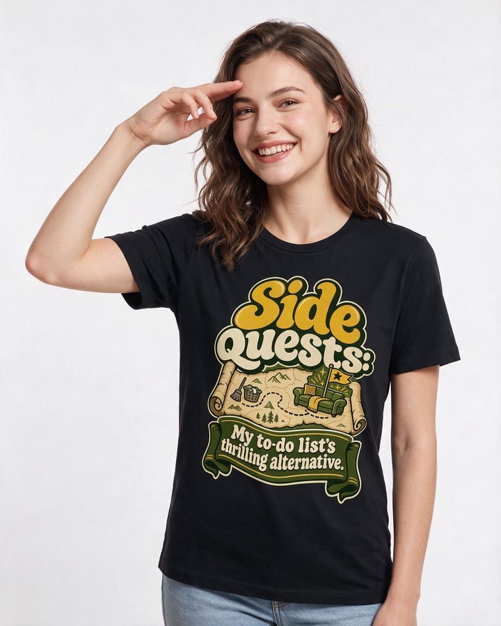 Gaming Black T-Shirt for Women – Game Night Graphic Tee product image 1