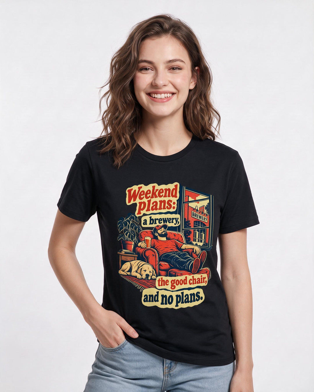 Beer Black T-Shirt for Women – Everyday Expression Graphic Tee product image 1