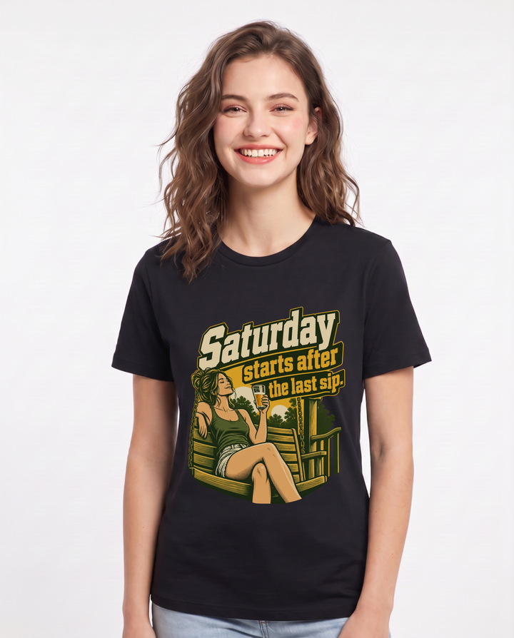 Beer Black T-Shirt for Women – Everyday Expression Graphic Tee product image 3
