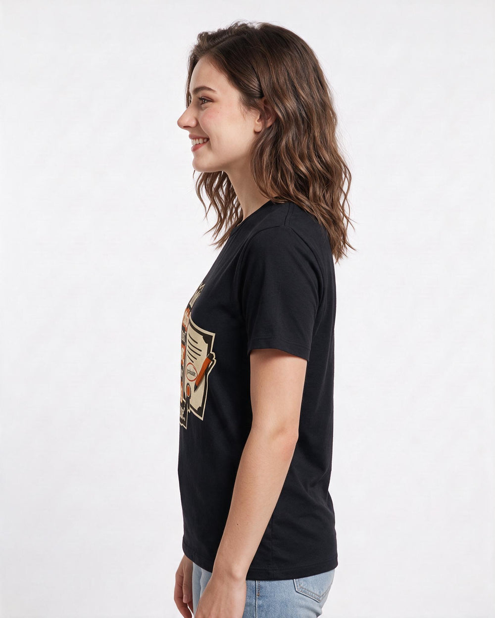 Graduation Black T-Shirt for Women – Everyday Expression Graphic Tee product image 2