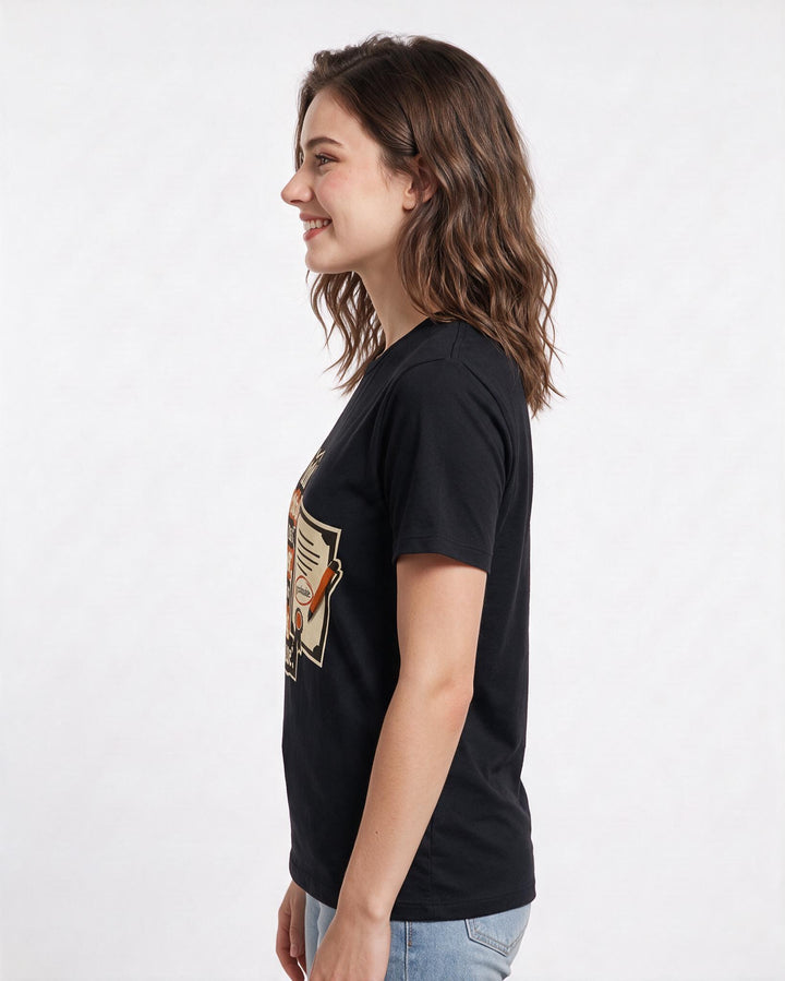 Graduation Black T-Shirt for Women – Everyday Expression Graphic Tee product image 2
