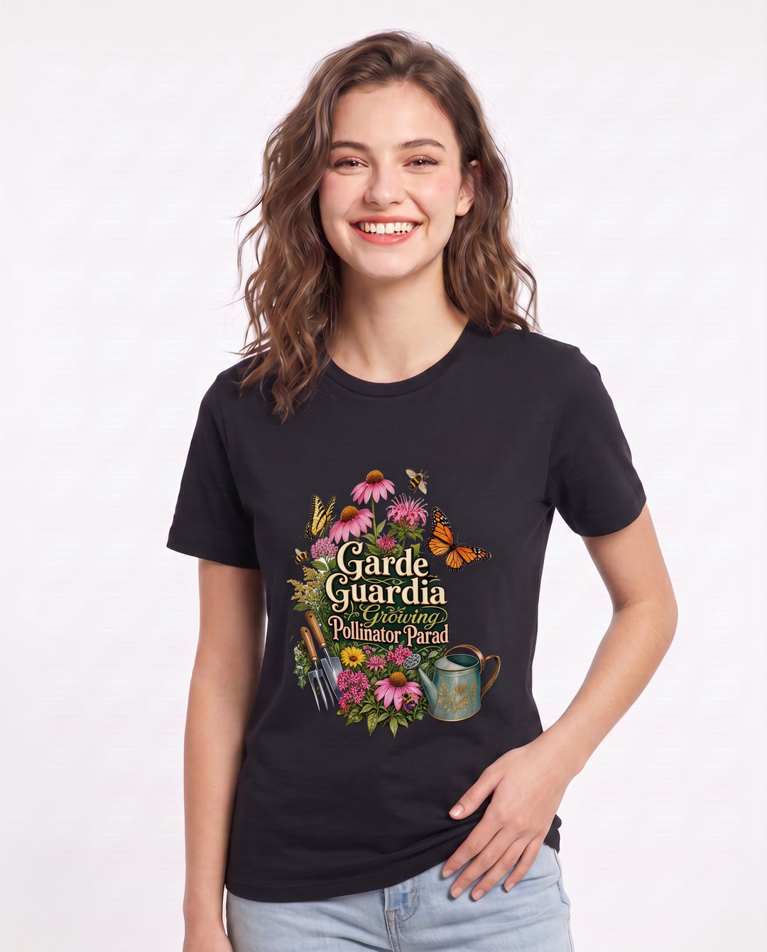Garden Guardian: Growing Pollinator Paradise Women's Black T-Shirt product image 1