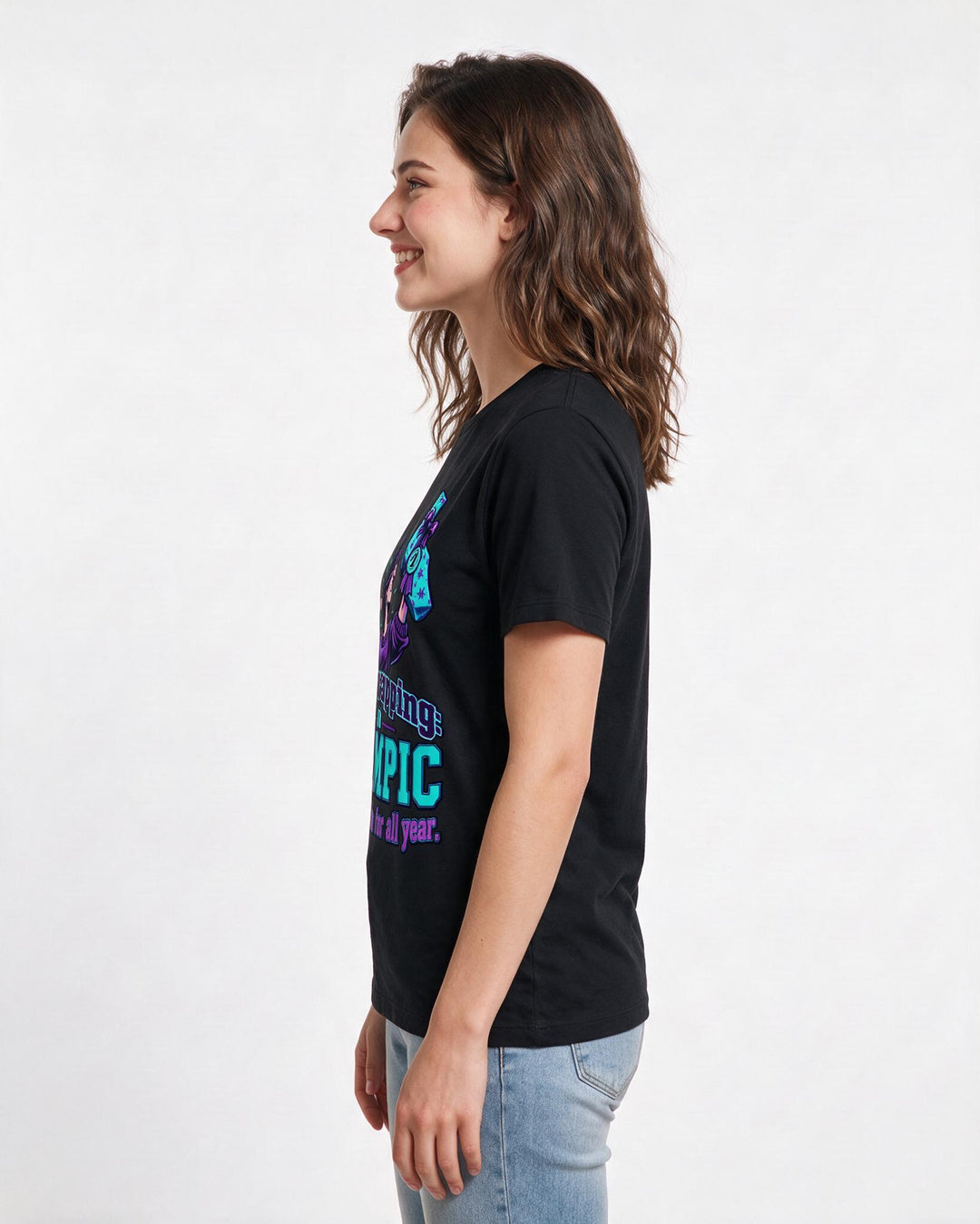 Christmas Black T-Shirt for Women – Holiday Theme Graphic Tee product image 2