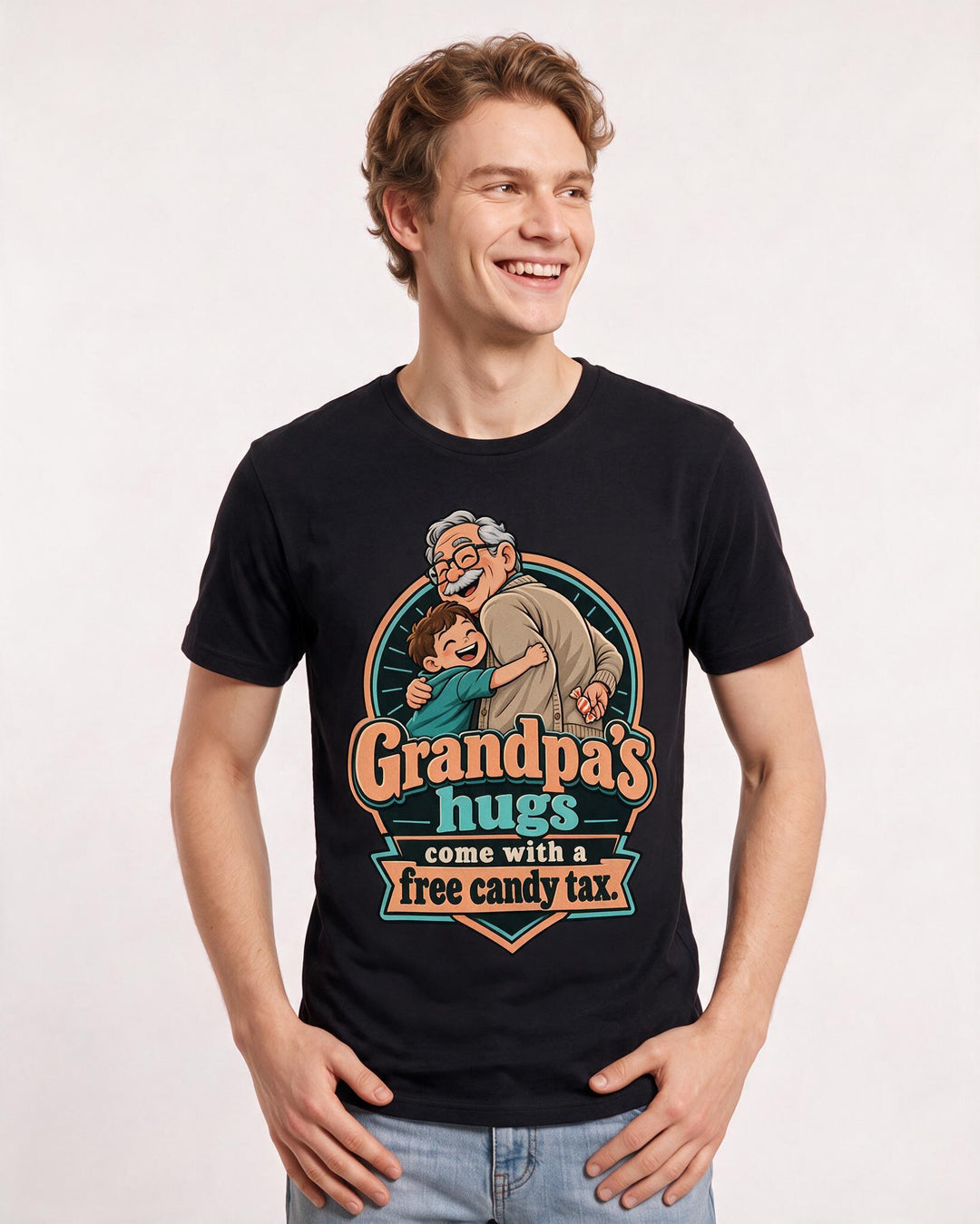 Grandparent Black T-Shirt for Men – Everyday Expression Graphic Tee product image 1