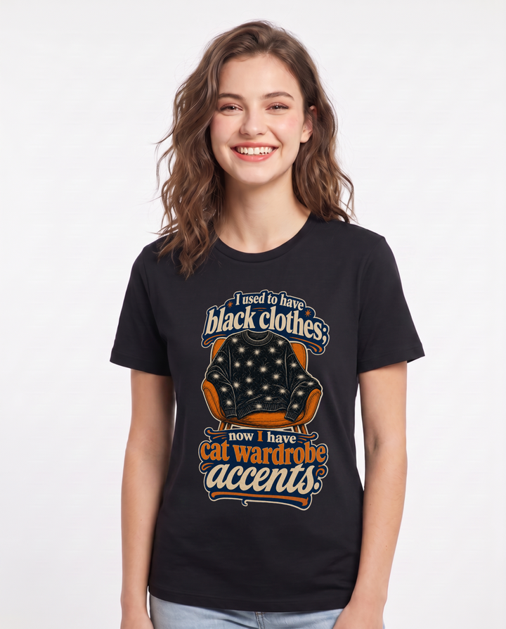 Cat Lover Black T-Shirt for Women – Everyday Expression Graphic Tee product image 1