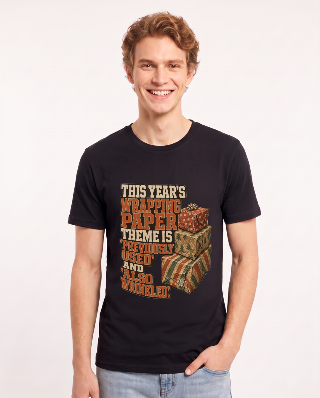 Christmas Black T-Shirt for Men – Holiday Theme Graphic Tee product image 3