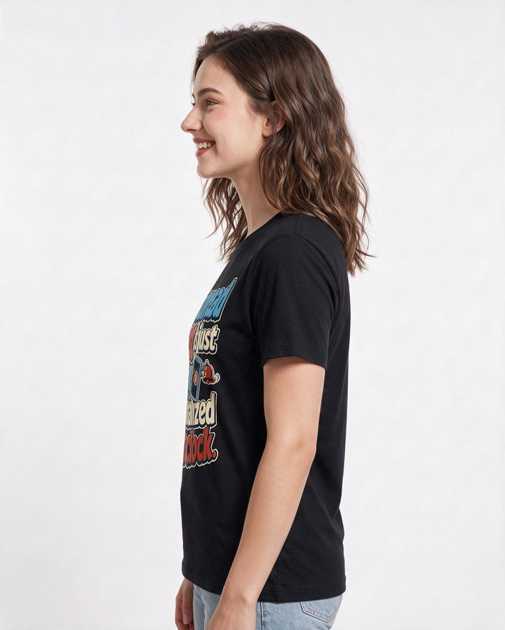 Funny Meme Women's Black T-Shirt – An unread text is just a tiny, product image 2
