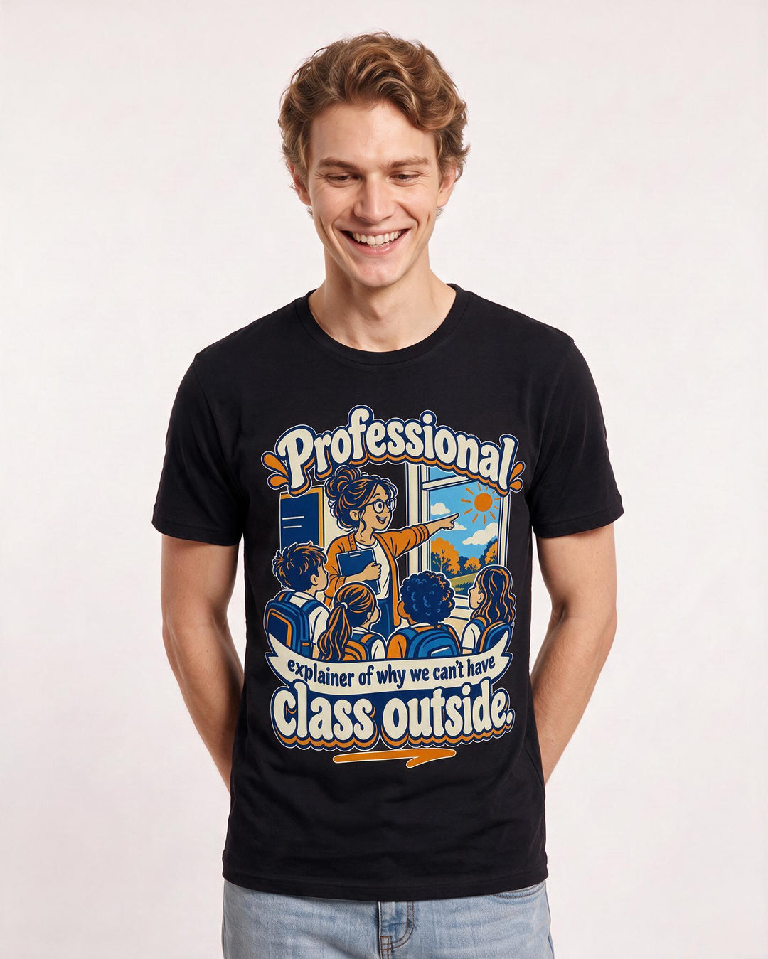 Teacher Black T-Shirt for Men – Everyday Expression Graphic Tee product image 1