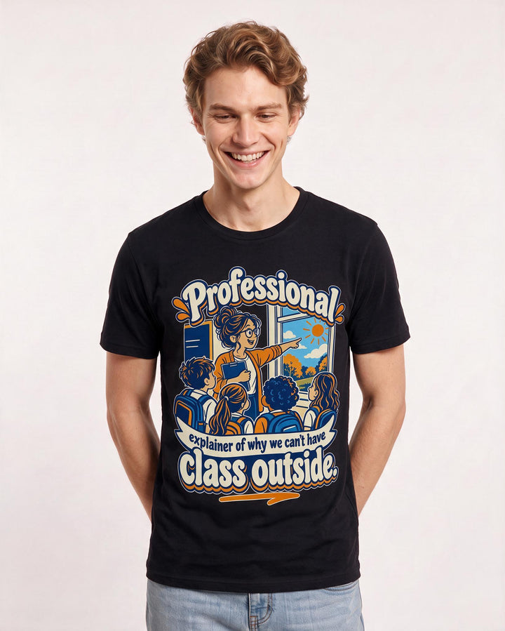 Teacher Black T-Shirt for Men – Everyday Expression Graphic Tee product image 1