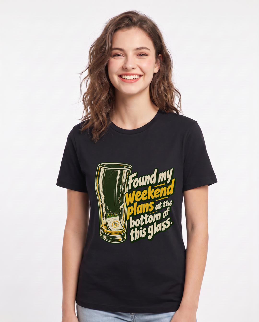 Beer Black T-Shirt for Women – Everyday Expression Graphic Tee product image 3