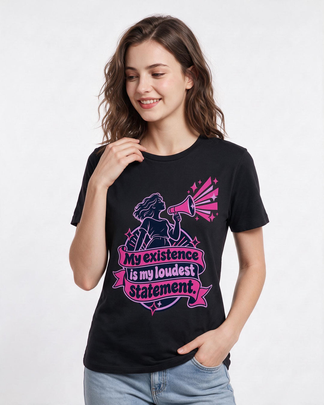 Pride Black T-Shirt for Women – Everyday Expression Graphic Tee product image 1