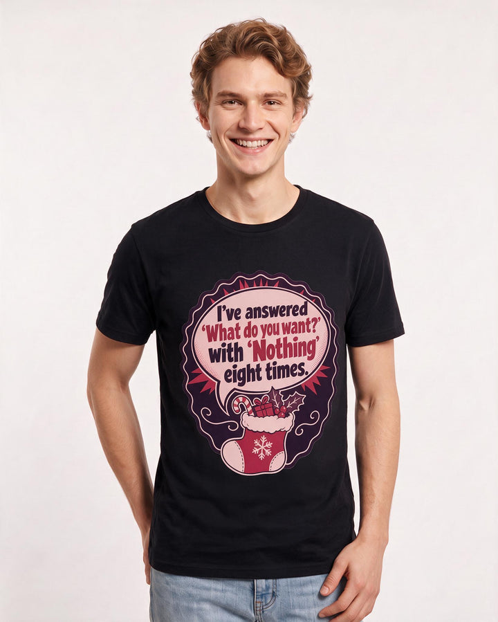 Christmas Men's Black T-Shirt - I've answered 'What do you want?' with product image 3